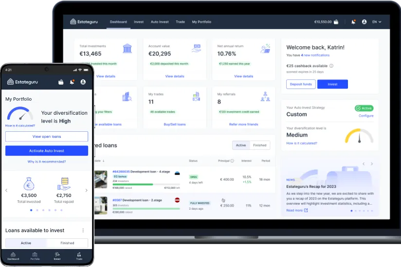 Estateguru mockup, Source: Estateguru